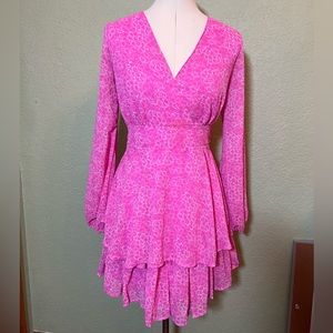 Bright pink Long sleeve dress - new
